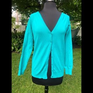 NWOT teal button up cardigan